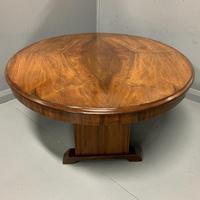 Large oval walnut coffee table with trestle base (6 of 6) Large oval walnut coffee table with trestle base (6 of 6)