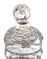 Victorian Silver Mounted Glass Inkwell. Wm. Comyns & Sons 1895 (2 of 4) Victorian Silver Mounted Glass Inkwell. Wm. Comyns & Sons 1895 (2 of 4)