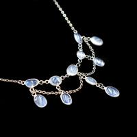 Antique Moonstone Sterling Silver Drop Fringe Festoon Necklace (3 of 8) Antique Moonstone Sterling Silver Drop Fringe Festoon Necklace (3 of 8)