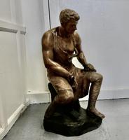 Large 1920s Plaster Figure of the Seated Blacksmith, Le Travail (5 of 12) Large 1920s Plaster Figure of the Seated Blacksmith, Le Travail (5 of 12)
