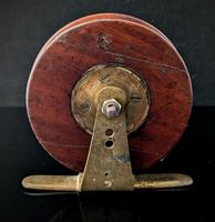 Antique Wood and Brass Centrepin Fishing Reel, Fixer Upper