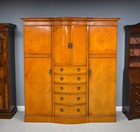 Edwardian Satinwood Breakfront Wardrobe