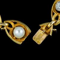 Antique Art Nouveau French Diamond Pearl Bracelet 18ct Gold 3ct Diamond c.1900 (4 of 7) Antique Art Nouveau French Diamond Pearl Bracelet 18ct Gold 3ct Diamond c.1900 (4 of 7)