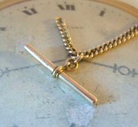 Antique Pocket Watch Chain 1890 Victorian 12ct Rose Rolled Gold Albert & T Bar (6 of 10) Antique Pocket Watch Chain 1890 Victorian 12ct Rose Rolled Gold Albert & T Bar (6 of 10)