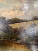 Antique River Landscape Oil Painting with Cows by Bridge Signed W Weir (4 of 10) Antique River Landscape Oil Painting with Cows by Bridge Signed W Weir (4 of 10)