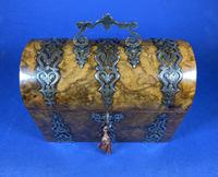 Victorian Brassbound Burr Walnut Tea Caddy. (7 of 14) Victorian Brassbound Burr Walnut Tea Caddy. (7 of 14)