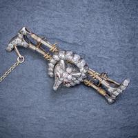 Antique Victorian Diamond Fox Hunting Riding Brooch Silver 18ct Gold 2ct of Diamond c.1900 (5 of 7) Antique Victorian Diamond Fox Hunting Riding Brooch Silver 18ct Gold 2ct of Diamond c.1900 (5 of 7)