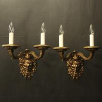 French 19th C Bronze Antique Wall Sconces