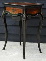 Fine Quality 19th Century French Ebonised & Amboyna Serpentine Sewing Table (7 of 21) Fine Quality 19th Century French Ebonised & Amboyna Serpentine Sewing Table (7 of 21)