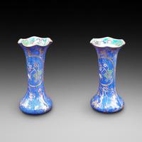 Pair of Victorian Crown Staffordshire Vases