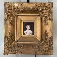 Antique Victorian portrait in oil of a young girl child in ornate gesso frame 2 of 2 (7 of 10) Antique Victorian portrait in oil of a young girl child in ornate gesso frame 2 of 2 (7 of 10)