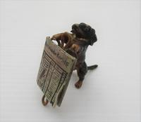 Austrian Cold Painted Bronze, Dachshund with Newspaper, early C20th (6 of 7) Austrian Cold Painted Bronze, Dachshund with Newspaper, early C20th (6 of 7)