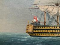 Original Seascape Oil Painting of 18th Century HMS Victory Docked White Cliffs Of Dover (7 of 11) Original Seascape Oil Painting of 18th Century HMS Victory Docked White Cliffs Of Dover (7 of 11)