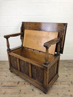 Antique Carved Oak Monks Bench Hall Seat (4 of 10) Antique Carved Oak Monks Bench Hall Seat (4 of 10)