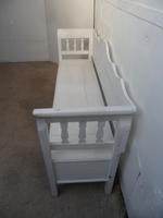 A White Panelled 3 Seater Antique/Old Pine Kitchen/Hall Box Settle/ Bench (8 of 11) A White Panelled 3 Seater Antique/Old Pine Kitchen/Hall Box Settle/ Bench (8 of 11)