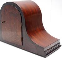 Mahogany Hat Shaped English Westminster 8-day Mantel Clock with Silver Dial (11 of 12) Mahogany Hat Shaped English Westminster 8-day Mantel Clock with Silver Dial (11 of 12)