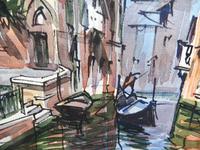 Set of 4 Watercolours Venice by Sirrol listed artist Aka Antonio Sirolli 1950s (8 of 10) Set of 4 Watercolours Venice by Sirrol listed artist Aka Antonio Sirolli 1950s (8 of 10)