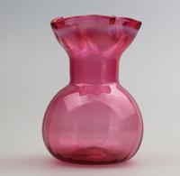 Unusual Arts & Crafts Cranberry & Vaseline Glass Vase 19th Century (3 of 6) Unusual Arts & Crafts Cranberry & Vaseline Glass Vase 19th Century (3 of 6)