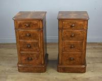 Stunning Pair of Burr Walnut Bedside Chests of Drawers (5 of 5) Stunning Pair of Burr Walnut Bedside Chests of Drawers (5 of 5)