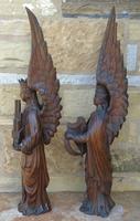 Good Pair of Carved Oak Angels 19th Century (5 of 12) Good Pair of Carved Oak Angels 19th Century (5 of 12)