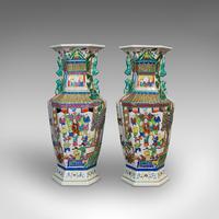 Very Large Pair, Antique Decorative Vases, Oriental, Ceramic, Urn c.1900 (6 of 12) Very Large Pair, Antique Decorative Vases, Oriental, Ceramic, Urn c.1900 (6 of 12)