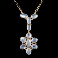 Antique Victorian Moonstone Lavaliere Pendant Necklace Silver 18ct Gold Gilt c.1880 (6 of 6) Antique Victorian Moonstone Lavaliere Pendant Necklace Silver 18ct Gold Gilt c.1880 (6 of 6)