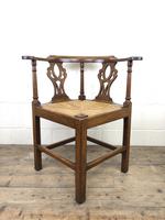Antique 19th Century Oak Corner Chair with Rush Seat (4 of 10) Antique 19th Century Oak Corner Chair with Rush Seat (4 of 10)