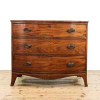 Antique 19th Century Mahogany Bow Front Chest Drawers