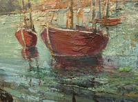 Large Framed Oil Painting of Boats at Totnes by Dorothy Bradshaw (7 of 13) Large Framed Oil Painting of Boats at Totnes by Dorothy Bradshaw (7 of 13)