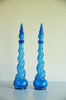 Pair of Depose Blue Glass Genie Bottles (10 of 10) Pair of Depose Blue Glass Genie Bottles (10 of 10)