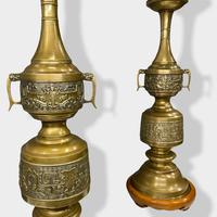 Large Pair of Chinese Style Brass Lamps (12 of 14) Large Pair of Chinese Style Brass Lamps (12 of 14)