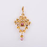 Antique Edwardian 1.07 Carat Pink Tourmaline & Pearl Pendant c.1901 (2 of 6) Antique Edwardian 1.07 Carat Pink Tourmaline & Pearl Pendant c.1901 (2 of 6)