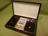 French Inlaid Rosewood Games Box + Accessories c.1880 (11 of 11) French Inlaid Rosewood Games Box + Accessories c.1880 (11 of 11)