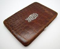 Antique Edwardian Solid Sterling Silver Mounted Crocodile Skin Leather Wallet Purse Card Stamp Case c.1910 (3 of 9) Antique Edwardian Solid Sterling Silver Mounted Crocodile Skin Leather Wallet Purse Card Stamp Case c.1910 (3 of 9)
