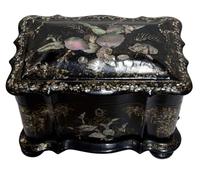 Papier Mache Tea Caddy with Mother of Pearl (5 of 6) Papier Mache Tea Caddy with Mother of Pearl (5 of 6)