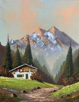 The Alpine Chalet - Swiss School - A Vintage Snow-capped Landscape Oil Painting (3 of 12) The Alpine Chalet - Swiss School - A Vintage Snow-capped Landscape Oil Painting (3 of 12)