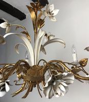Large Vintage French 5 Arm Gilt Toleware Chandelier (3 of 11) Large Vintage French 5 Arm Gilt Toleware Chandelier (3 of 11)