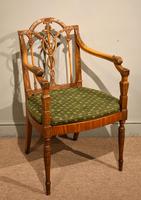 19th Century Carved Armchair in Satin Birch & Satinwood (2 of 7) 19th Century Carved Armchair in Satin Birch & Satinwood (2 of 7)