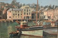 Attractive Oil Painting 'Mevagissey Harbour Cornwal' by Nancy Bailey c.1970 (2 of 2) Attractive Oil Painting 'Mevagissey Harbour Cornwal' by Nancy Bailey c.1970 (2 of 2)