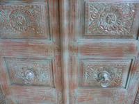 Handmade Indian Mango & Teak Large Painted Green 2 Door Storage Cupboard (8 of 12) Handmade Indian Mango & Teak Large Painted Green 2 Door Storage Cupboard (8 of 12)