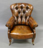 19th Century Leather Upholstered Armchair (4 of 6) 19th Century Leather Upholstered Armchair (4 of 6)