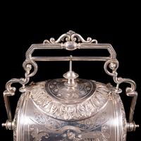Antique Engraved Biscuit Barrel, Silver Plate, Decorative Jar, Victorian c.1860 (9 of 12) Antique Engraved Biscuit Barrel, Silver Plate, Decorative Jar, Victorian c.1860 (9 of 12)