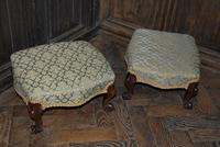 Pair of Upholstered Walnut Stools (4 of 4) Pair of Upholstered Walnut Stools (4 of 4)
