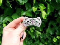 3.08ct Pink Topaz & 7.02ct Diamond and Platinum Brooch - French c.1925 (2 of 9) 3.08ct Pink Topaz & 7.02ct Diamond and Platinum Brooch - French c.1925 (2 of 9)