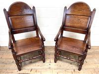 Pair of Antique Oak Throne Chairs (4 of 13) Pair of Antique Oak Throne Chairs (4 of 13)