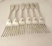 Fine Set of 6 Antique Silver Fiddle & Thread Pattern Dinner Forks George Adams London 1857 (2 of 6) Fine Set of 6 Antique Silver Fiddle & Thread Pattern Dinner Forks George Adams London 1857 (2 of 6)