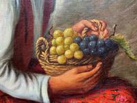 The Fruit Seller - Attractive Original Early 1900s Italian Oil Portrait Painting (9 of 10) The Fruit Seller - Attractive Original Early 1900s Italian Oil Portrait Painting (9 of 10)