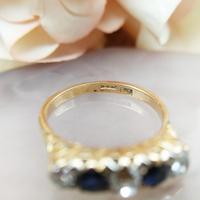 Antique 18ct Yellow Gold Diamond & Sapphire Five Stone Ring, Victorian (10 of 10) Antique 18ct Yellow Gold Diamond & Sapphire Five Stone Ring, Victorian (10 of 10)
