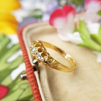 Edwardian 18ct Yellow Gold Five Old Cut Diamond Ring, Antique 1905-1906 (5 of 8) Edwardian 18ct Yellow Gold Five Old Cut Diamond Ring, Antique 1905-1906 (5 of 8)