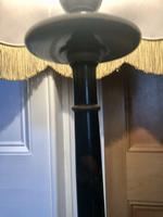 Antique Chinoiserie Black Lacquered, Hand Painted Floor Lamp with Shade (5 of 10) Antique Chinoiserie Black Lacquered, Hand Painted Floor Lamp with Shade (5 of 10)